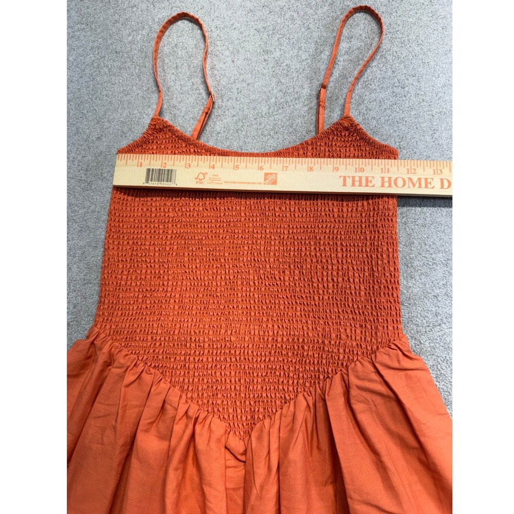 Abercrombie & Fitch Sydney Maxi Dress Womens XS Orange Smocked Bodice Boho Flowy - Picture 7 of 10